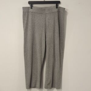Chico's Cashmere Wide Leg Pants Pull On Elastic Waist Gray Knit size 3R‎ (XL)